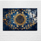 Hummingbird and Flower Themed Stained Glass Tempered Glass Painting – Colorful Nature Wall Decor