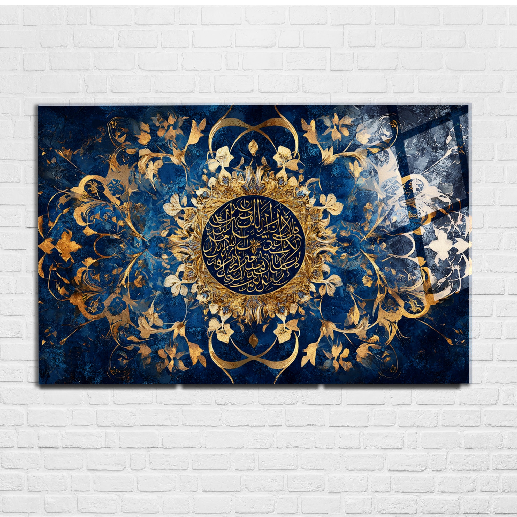 Hummingbird and Flower Themed Stained Glass Tempered Glass Painting – Colorful Nature Wall Decor