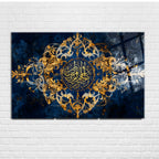 Hummingbird and Flower Themed Stained Glass Tempered Glass Painting – Colorful Nature Wall Decor