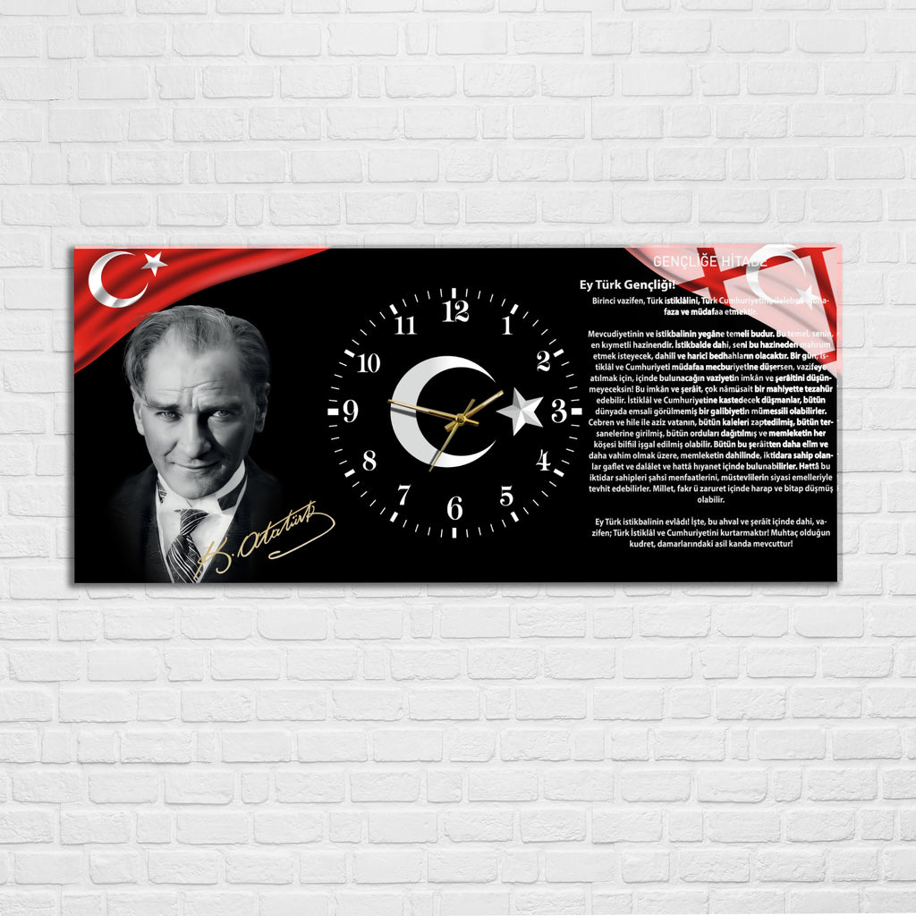 World Map Themed Tempered Glass Wall Clock – Modern Design with Gold Details, Large Wall Decor