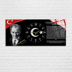 World Map Themed Tempered Glass Wall Clock – Modern Design with Gold Details, Large Wall Decor