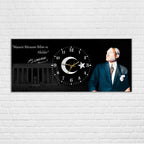 Temperli Cam Saat –Atatürk Portresi  Tasarım, Premium UV Baskı Duvar Saati