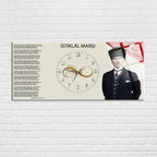 Temperli Cam Saat –Atatürk Portresi  Tasarım, Premium UV Baskı Duvar Saati