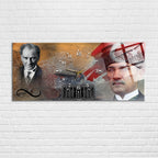 Temperli Cam Saat –Atatürk Portresi  Tasarım, Premium UV Baskı Duvar Saati