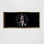 Temperli Cam Saat –Atatürk Portresi  Tasarım, Premium UV Baskı Duvar Saatİ