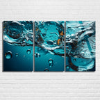 3 Parçalı Temperli Cam Duvar Tablosu Su Temalı