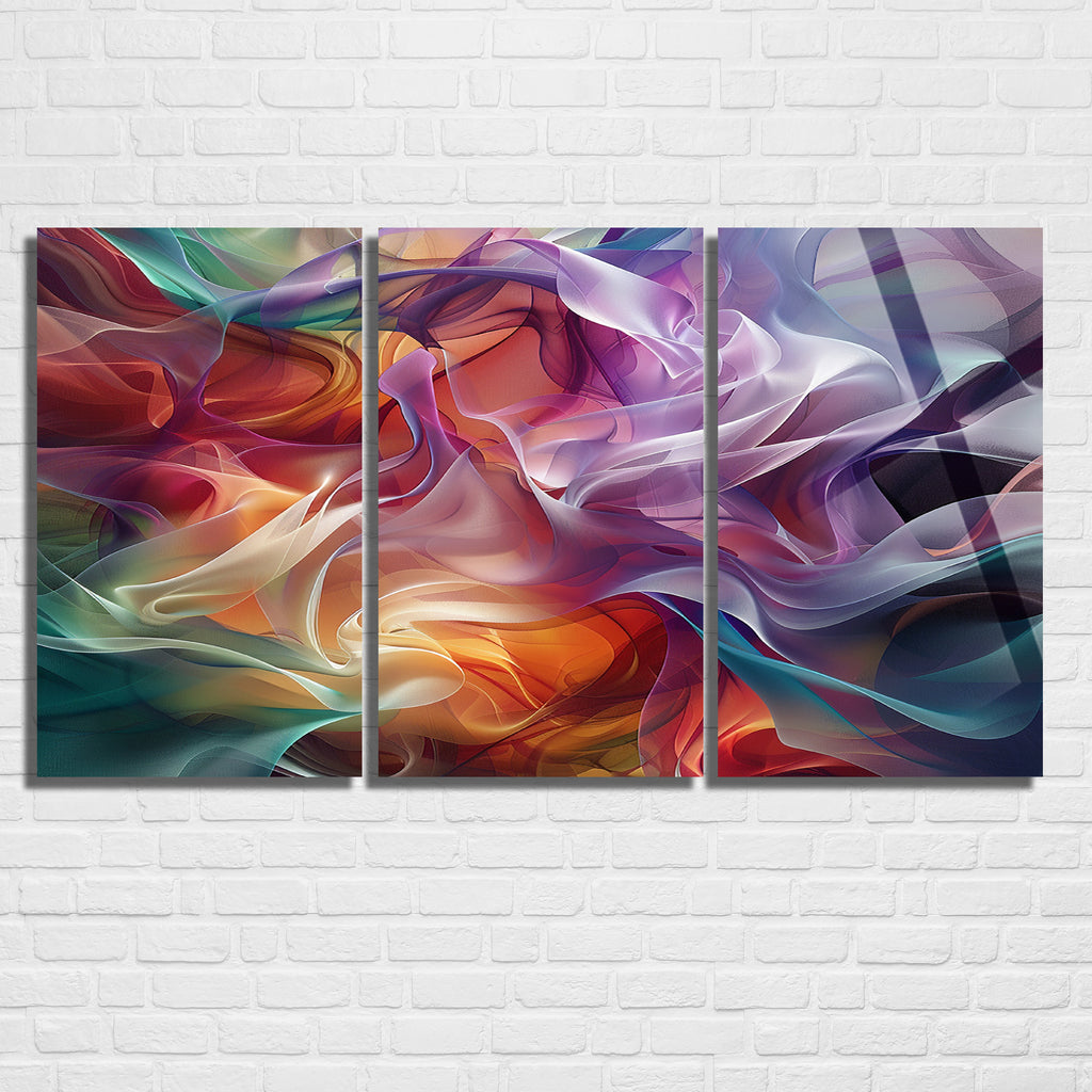 3 Parçalı Temperli Cam Duvar Tablosu Soyut