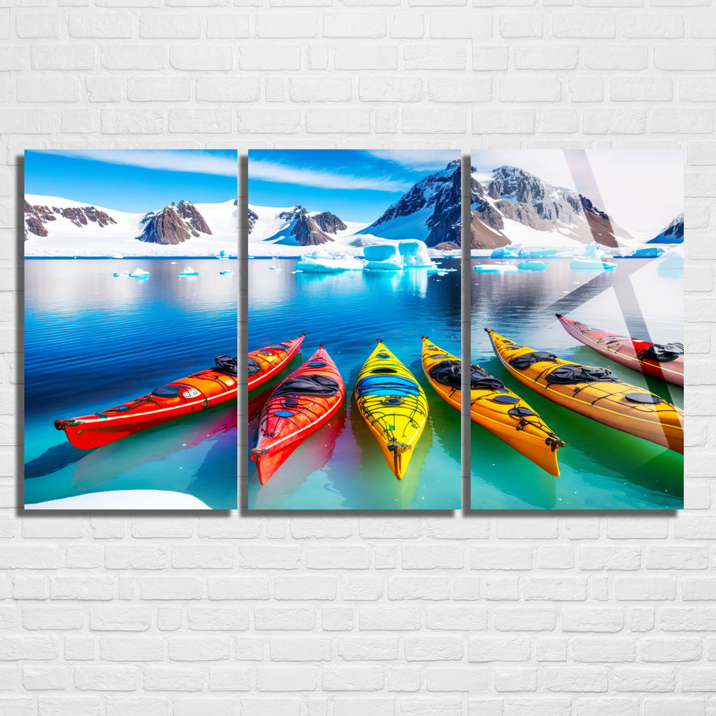 3 Parçalı Temperli Cam Duvar Tablosu Renkli Kanolar