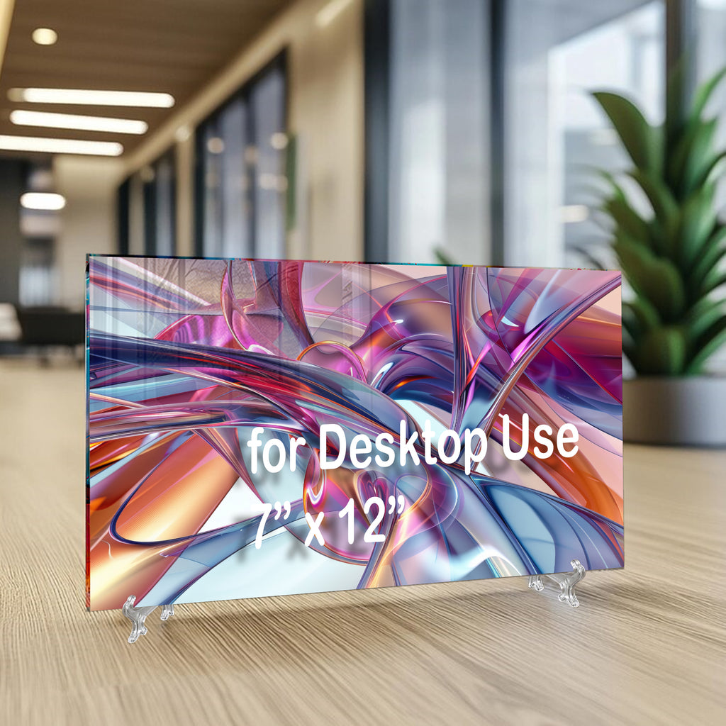 Renkli Metalik Soyut Temperlenmiş Cam Tablo, Modern 3D Duvar Dekoru, Şık ve Lüks Cam Sanat Eseri