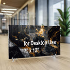 Tempered Glass Wall Art, Black and Gold Marble Design, Luxury Abstract Modern Decor Panel