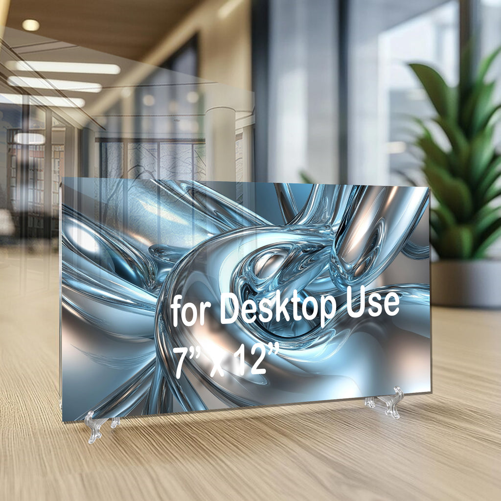 Abstract Chrome Glass Wall Art – Metallic Fluid Design on Tempered Glass