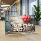 Kız ve Balonlar Temalı Temperli Cam Tablo – Modern Sokak Sanatı Tarzı, Renkli Duvar Dekoru