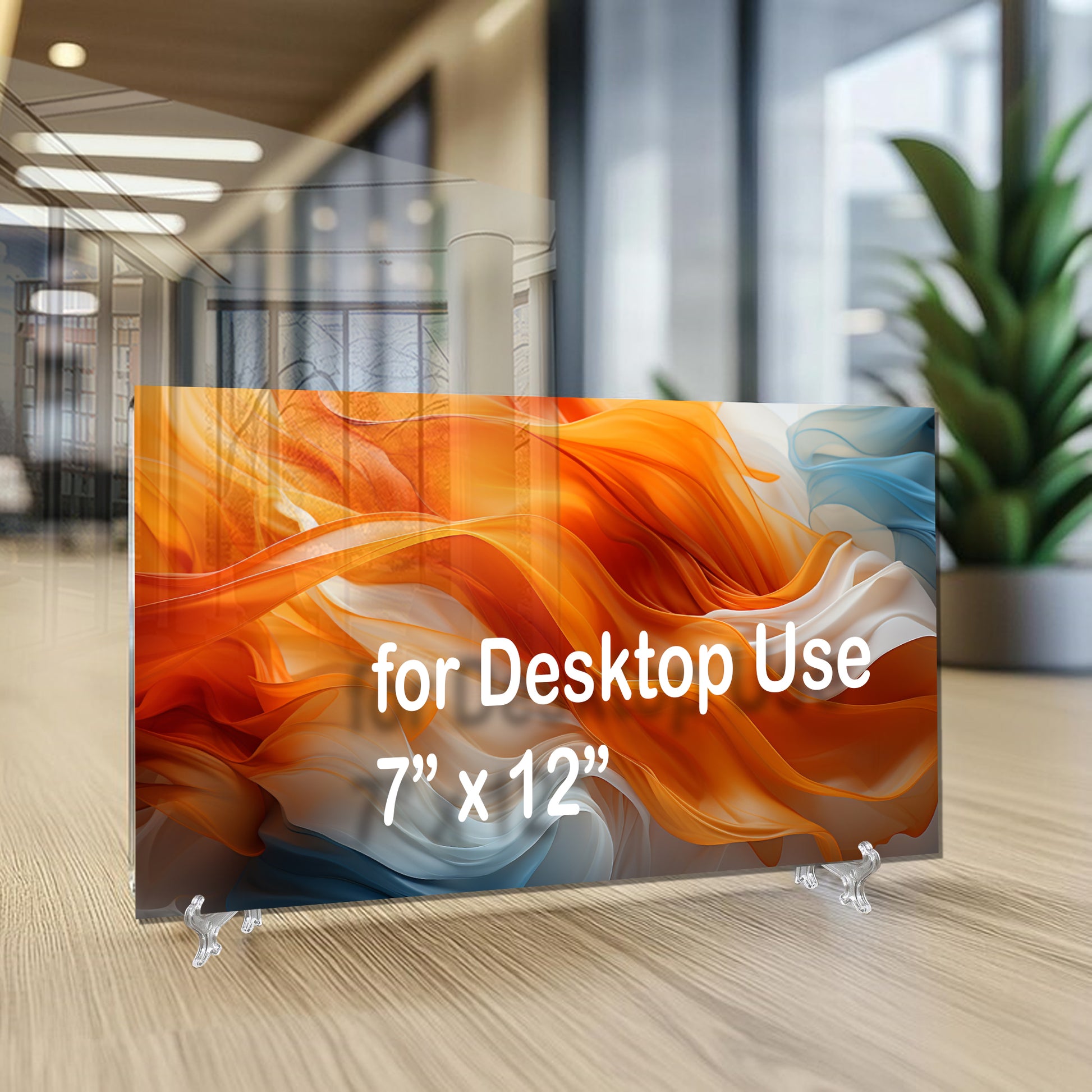 Orange Flow Abstract Glass Wall Art – Dynamic Flame-Inspired Design on Tempered Glass