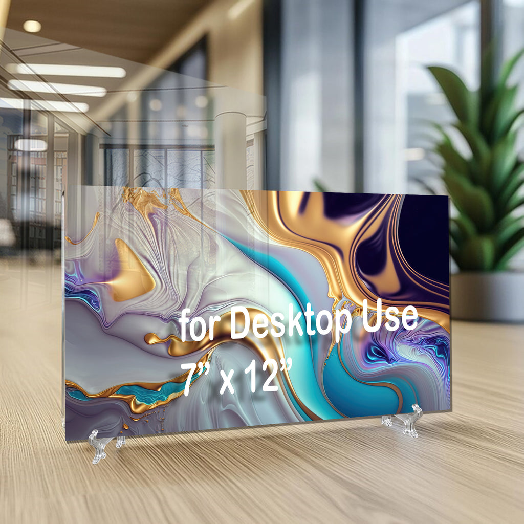 Gold Abstract Chrome Glass Wall Art – Metallic Fluid Design on Tempered Glass