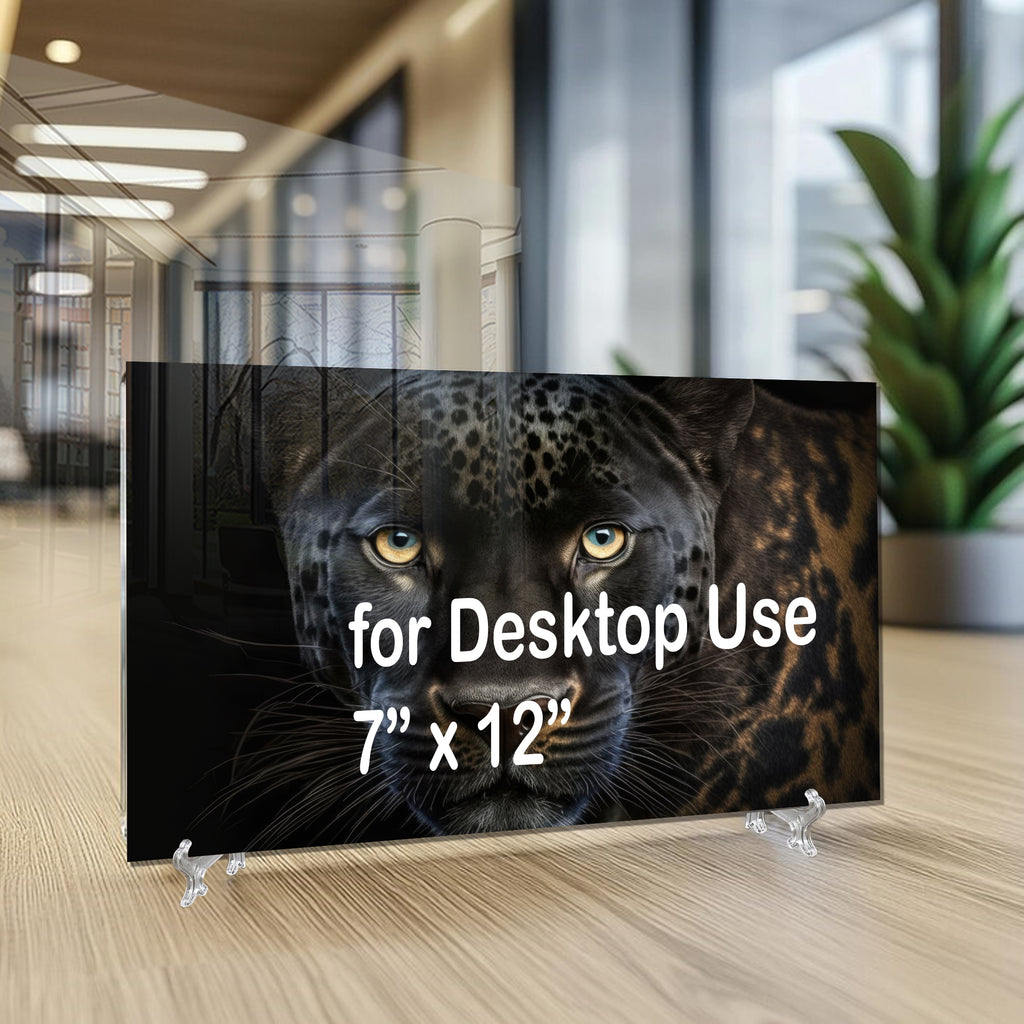 Black Leopard Wall Art – Wild Animal Portrait on Tempered Glass Panel