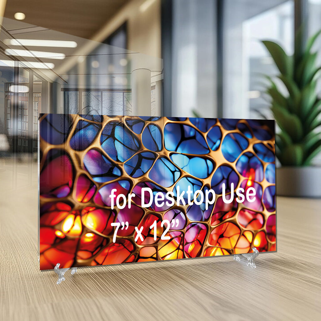 Abstract Stained Glass Wall Art – Colorful Geometric Tempered Glass Panel