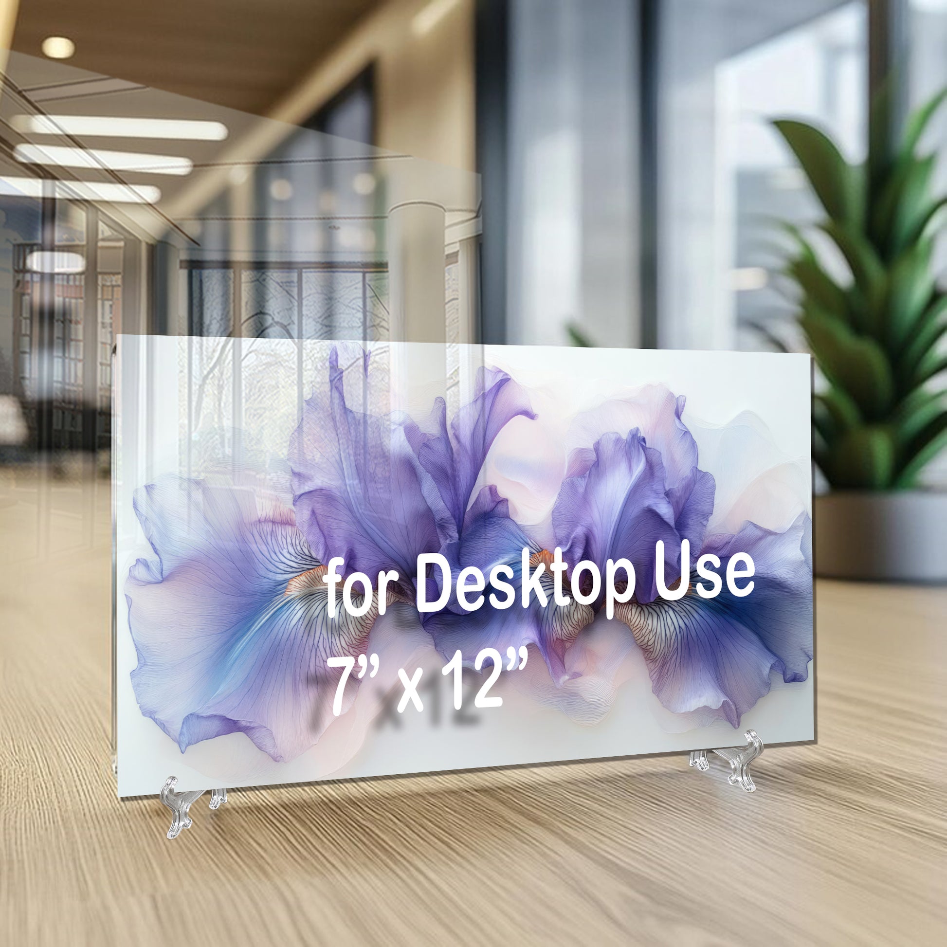 Purple Iris Flower Glass Wall Art – Minimalist Floral Print on Tempered Glass