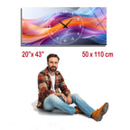 Soyut Temalı Temperli Cam Duvar Saati – Altın Detaylı Modern Tasarım, Büyük Boy Duvar Dekoru