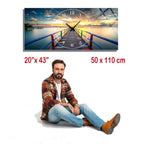 Manzara Temalı Temperli Cam Duvar Saati – Altın Detaylı Modern Tasarım, Büyük Boy Duvar Dekoru (Kopya) (Kopya)