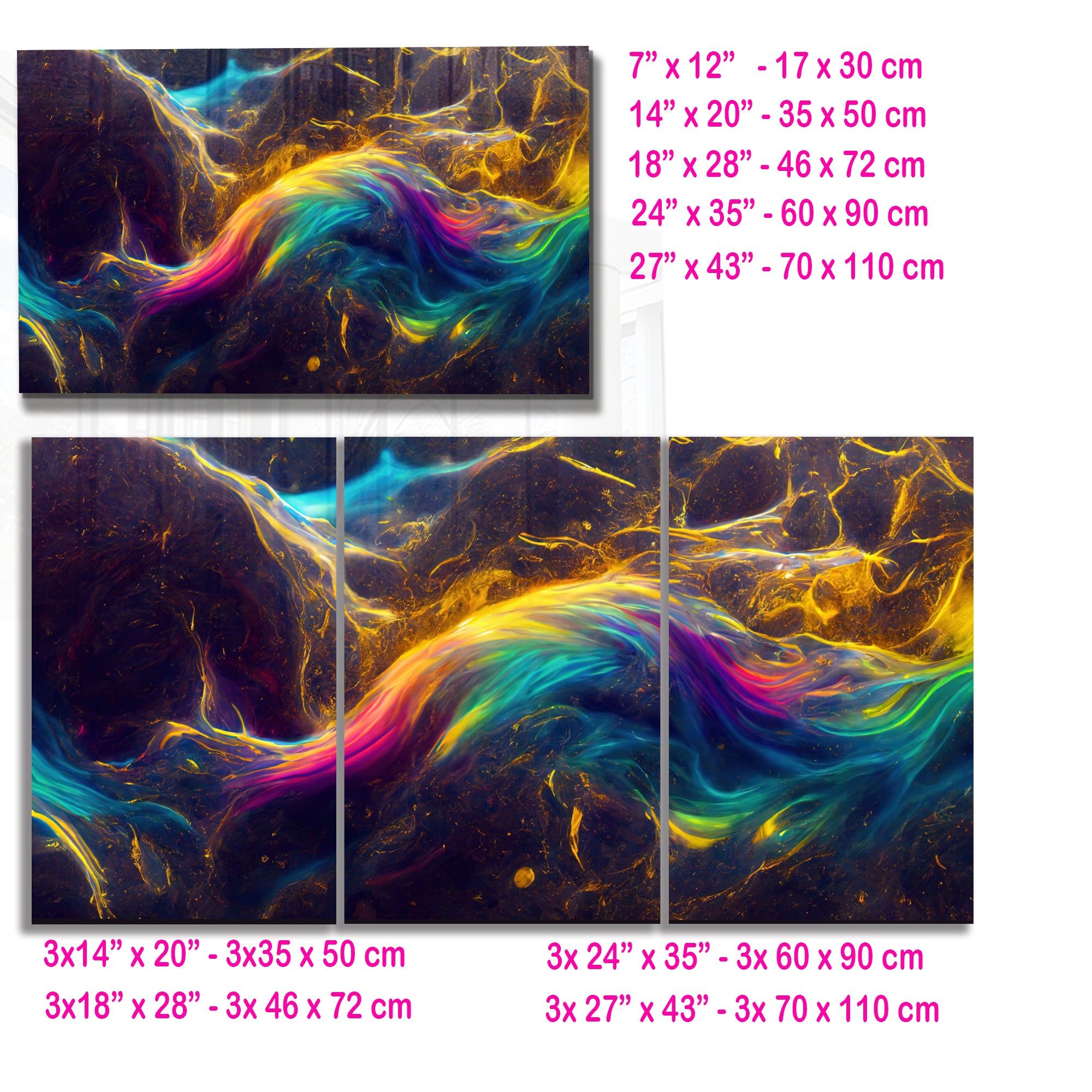 Renkli Metalik Soyut Temperlenmiş Cam Tablo, Modern 3D Duvar Dekoru, Şık ve Lüks Cam Sanat Eseri