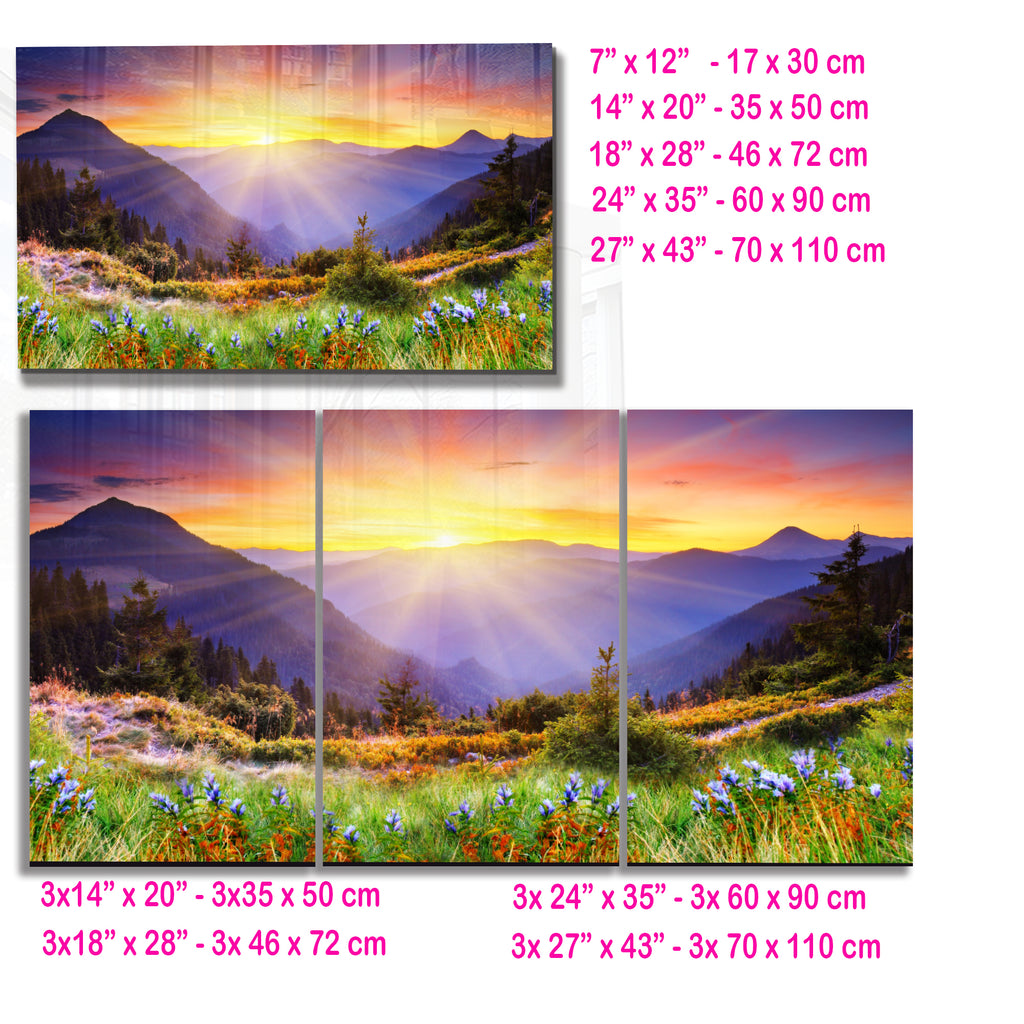 Floral Landscape Print on Tempered Glass – Framed or Frameless, Stained Glass Wall Art, Landscape Glass Panel (Copy) (Copy)