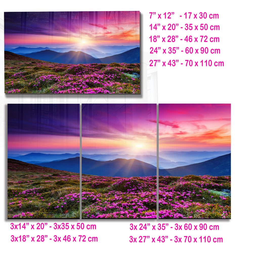 Dramatic Sunset Glass Wall Art – Tempered Glass Landscape Print, Large Framed or Frameless Wall Decor, Stained Glass Wall Art, Landscape Glass Panel (Copy)