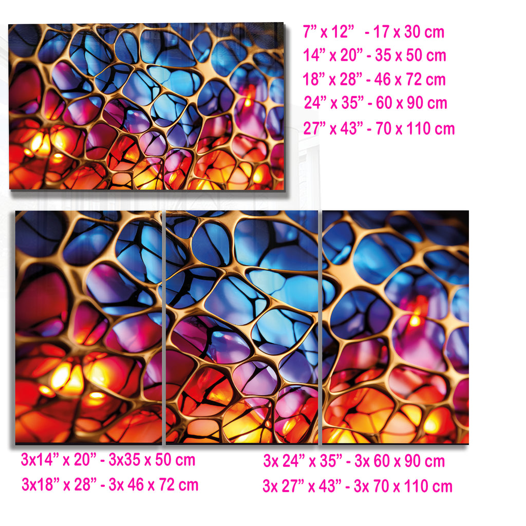 Abstract Stained Glass Wall Art – Colorful Geometric Tempered Glass Panel