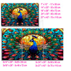 Tavuz Kuşu Temalı Vitray Görünümlü Temperli Cam Tablo – Renkli Doğa Duvar Dekoru