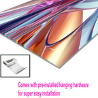 Renkli Metalik Soyut Temperlenmiş Cam Tablo, Modern 3D Duvar Dekoru, Şık ve Lüks Cam Sanat Eseri