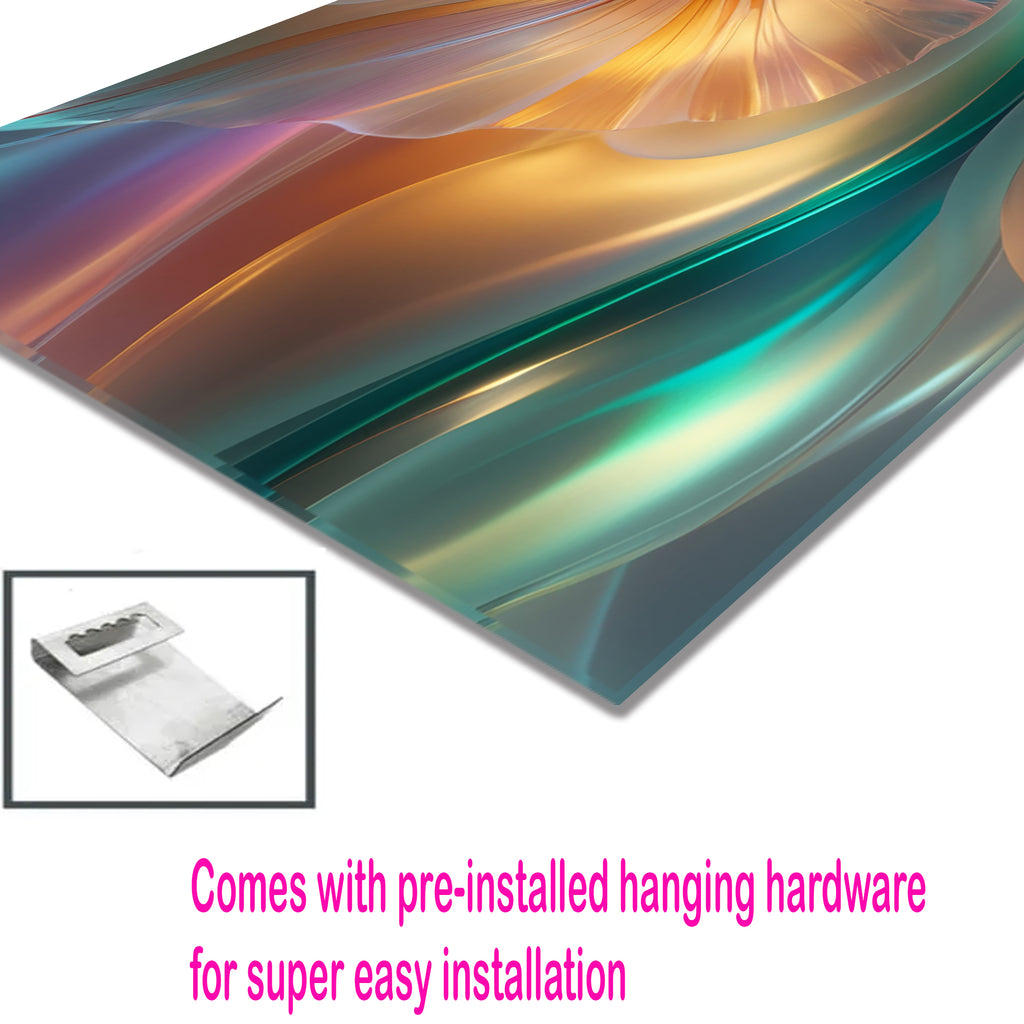 Renkli ipeksi Soyut Temperlenmiş Cam Tablo, Modern 3D Duvar Dekoru, Şık ve Lüks Cam Sanat Eseri