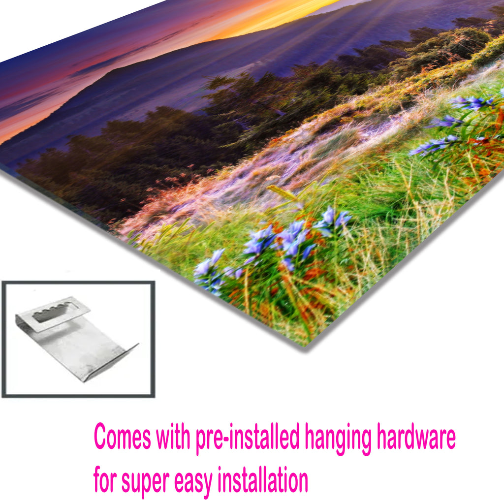 Floral Landscape Print on Tempered Glass – Framed or Frameless, Stained Glass Wall Art, Landscape Glass Panel (Copy) (Copy)