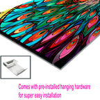 Tavuz Kuşu Temalı Vitray Görünümlü Temperli Cam Tablo – Renkli Doğa Duvar Dekoru