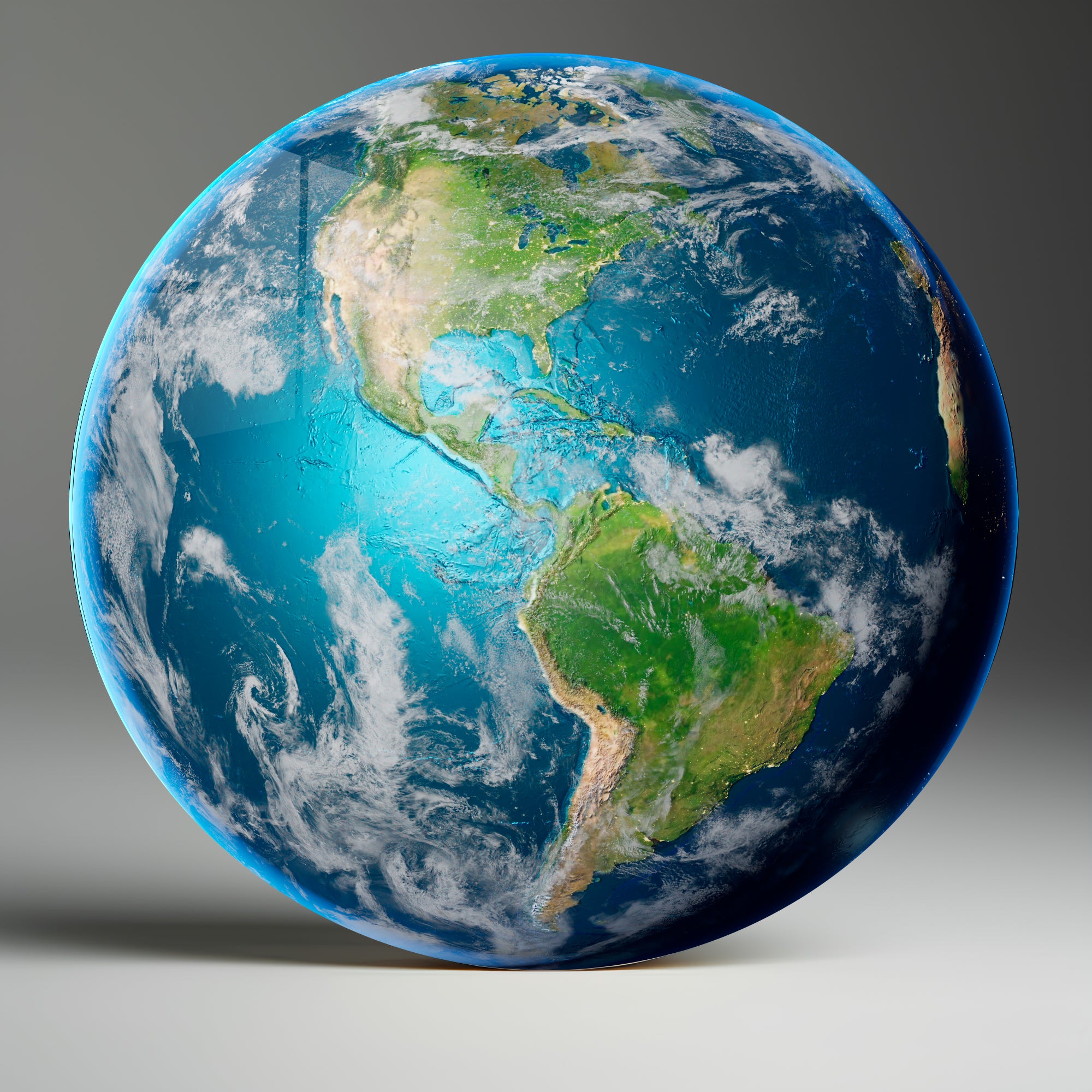 Temperli Cam Duvar Tablo  Dünya 70x70 cm