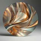 Temperli Cam Duvar Tablo Bronz Soyut  70x70 cm