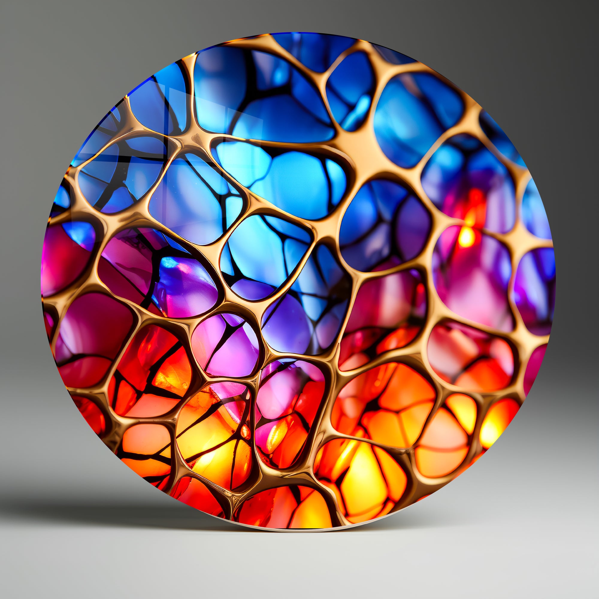 Temperli Cam Duvar Tablo Soyut  70x70 cm Vitay Desen