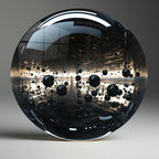 Temperli Cam Duvar Tablo Soyut  70x70 cm  Cam Küre