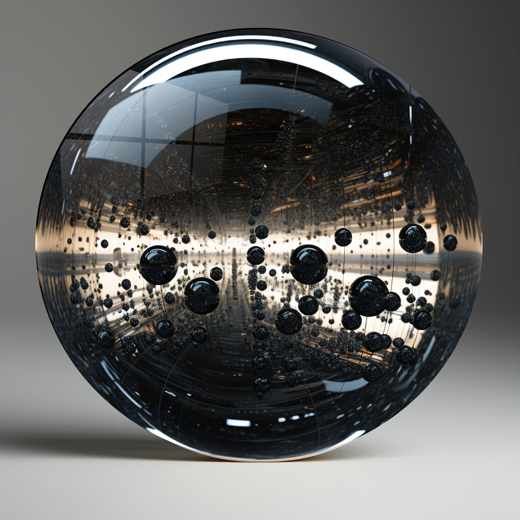 Temperli Cam Duvar Tablo Soyut  70x70 cm  Cam Küre