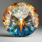 Temperli Cam Duvar Tablo Kartal  70x70 cm Vitray Desen