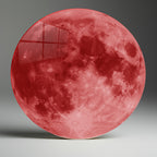 Temperli Cam Duvar Tablo Kanlı Ay 70x70 cm