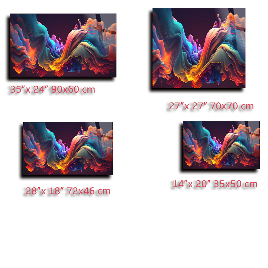 Renkli Ocak Arkası Temperli Cam Panel – Modern Mutfak Backsplash Dekoru