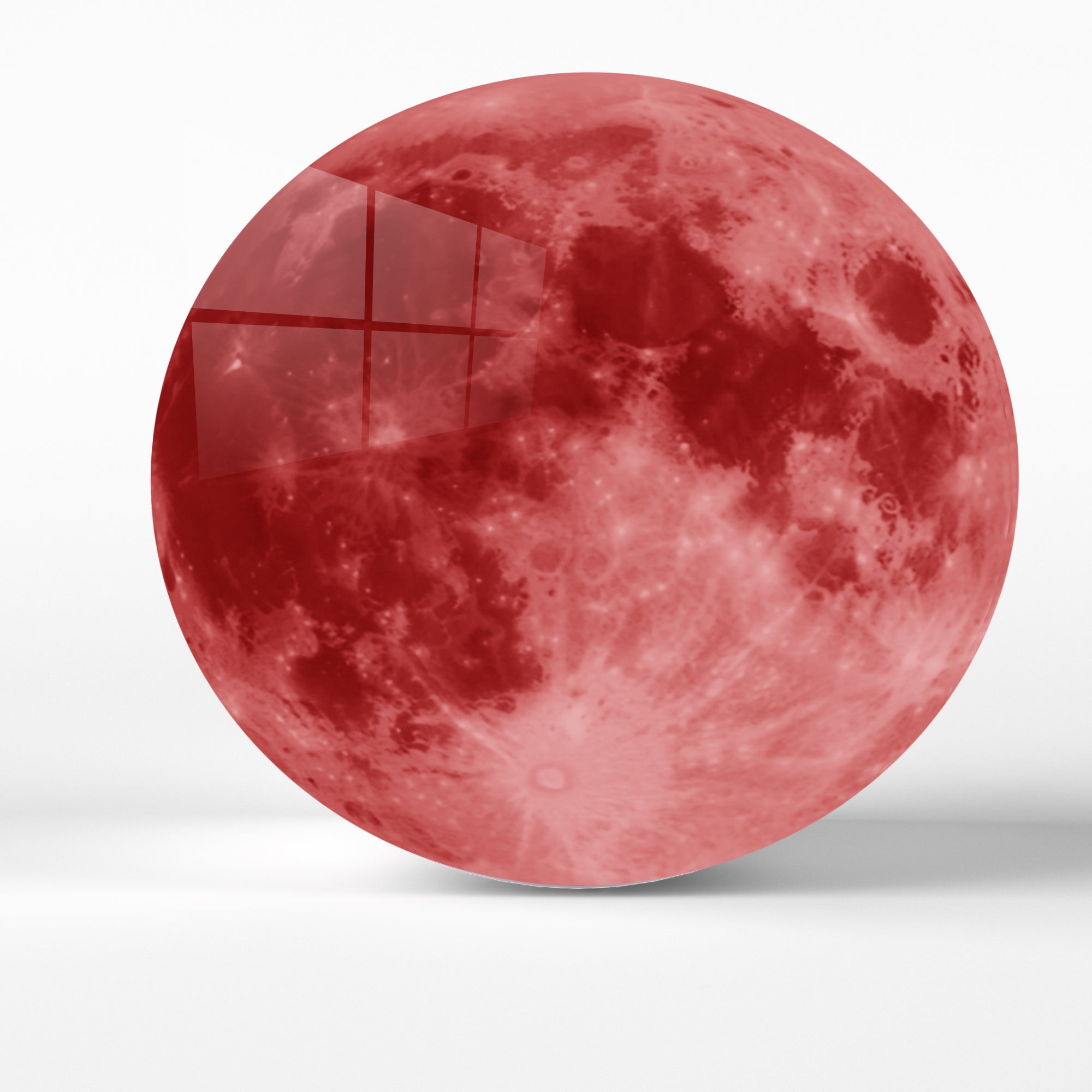 Temperli Cam Duvar Tablo Kanlı Ay 70x70 cm