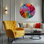 Temperli Cam Duvar Tablo Soyut  70x70 cm