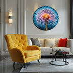 Temperli Cam Duvar Tablo Hindibağ  70x70 cm