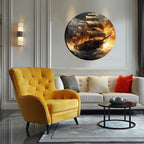 Temperli Cam Duvar Tablo Yelkenli Gemi 70x70 cm