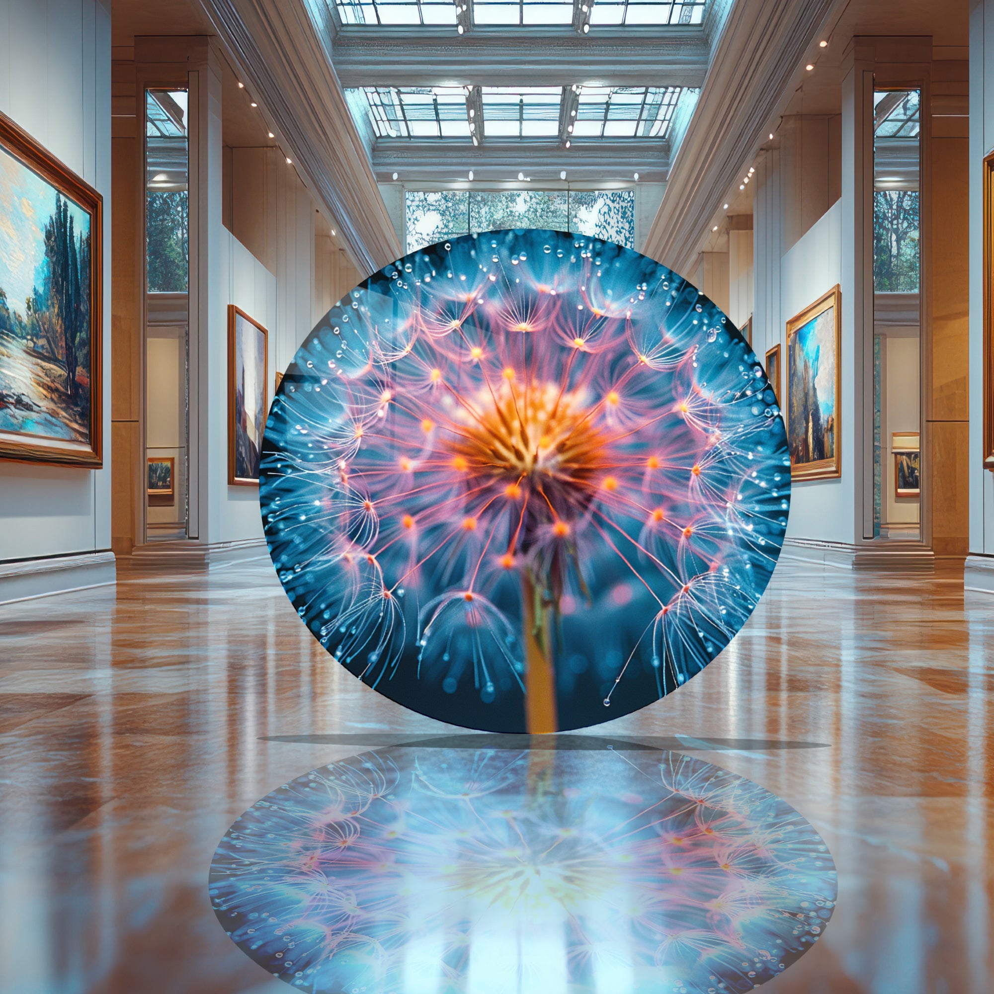 Temperli Cam Duvar Tablo Hindibağ  70x70 cm