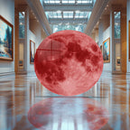 Temperli Cam Duvar Tablo Kanlı Ay 70x70 cm