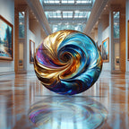 Temperli Cam Duvar Tablo Renkli Helezon  70x70 cm Soyut