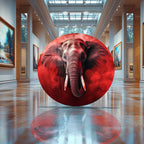 Temperli Cam Duvar Tablo Kızıl Fil 0x70 cm