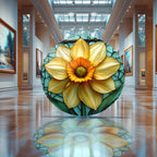 Temperli Cam Duvar Tablo Nilüfer Çiçeği   70x70 cm Vitray Desenl