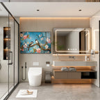 Renkli Ocak Arkası Temperli Cam Panel – Modern Mutfak Backsplash Dekoru